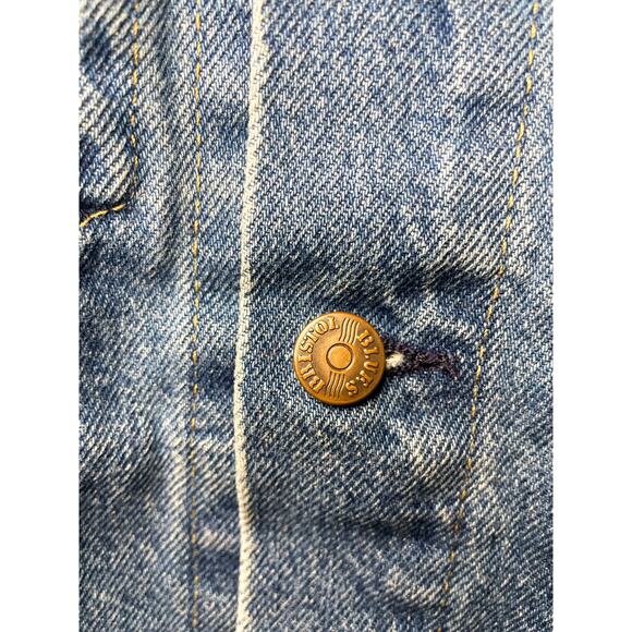 Vintage Kids Sears Bristol Blues Trucker Jean Jacket w/ Lightening Bolt 10-12/M - Picture 8 of 10